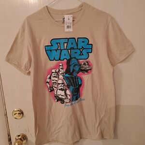 Star Wars Beige Men's Short Sleeve T-Shirt Medium